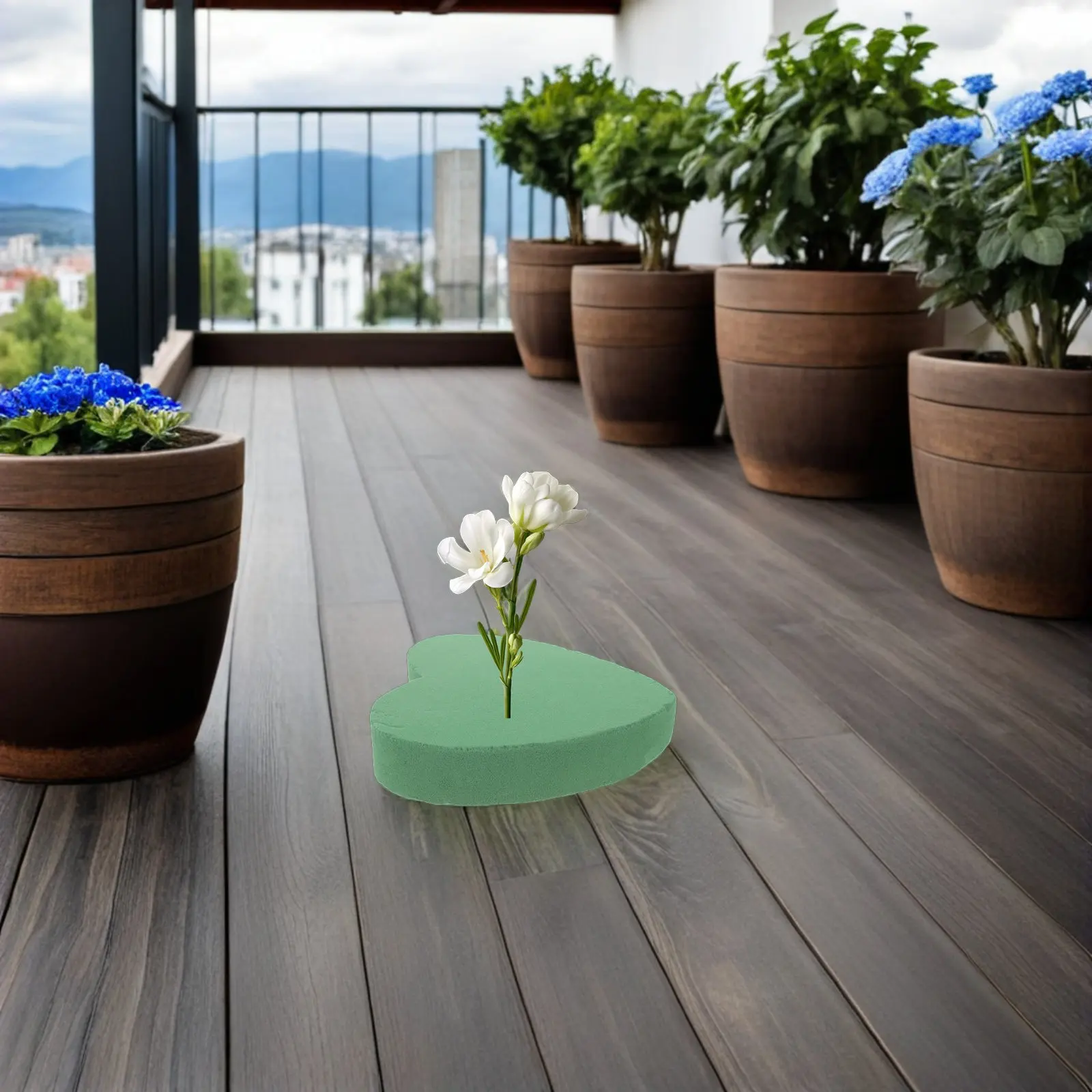4Pcs Heart Shape Floral Foam Shaped Blocks Wet Dry Flower Wedding Centerpiece Arrangement Mud Vase