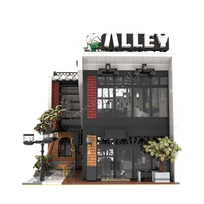 1955년 인기 판매 PCS 인기 거리 풍경 골목 모듈식 건축 어린이 DIY 모델 블록 장난감 생일 선물