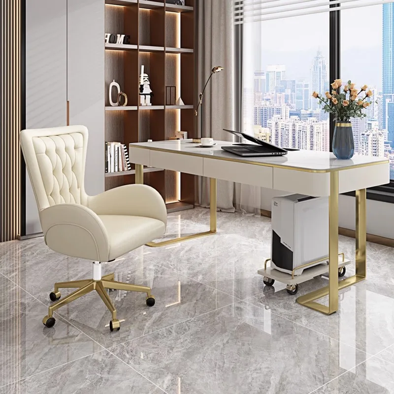 Padded Swivel Chair Height Adjustable Computer Desk Chair Salon Dressing Table Home Office Comfortable Upholstered Seat