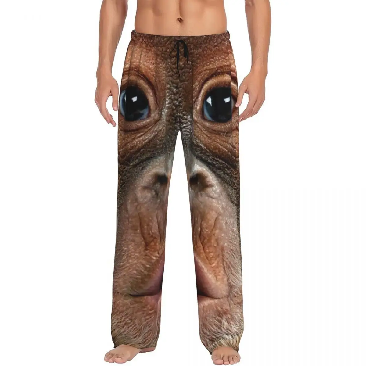 

Custom Big Face Baby Orangutan Monkey Pajama Pants Men Sleepwear Sleep Lounge Bottoms with Pockets