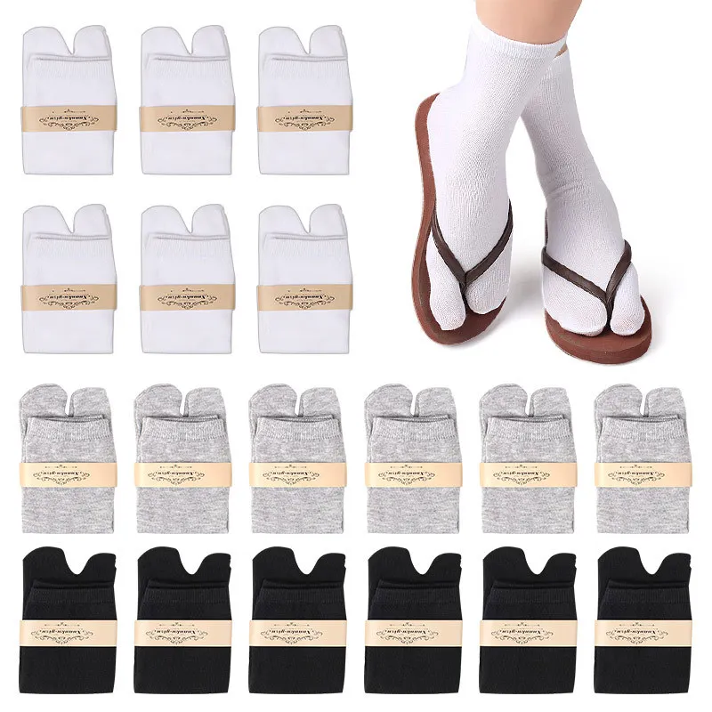 

1-3PCS Women/Men Unisex Japanese Kimono Flip Flop Sandal Split Two Toes Sock Tabi Geta Cotton Socks New Arrival