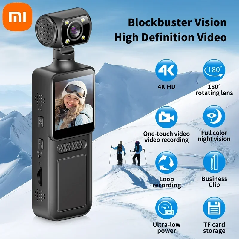 Xiaomi Mini Professional Action Camera 180 ° Rotating  Portable Camera 8K HD Wearable Night Vision Outdoor Camera vlog 2025New