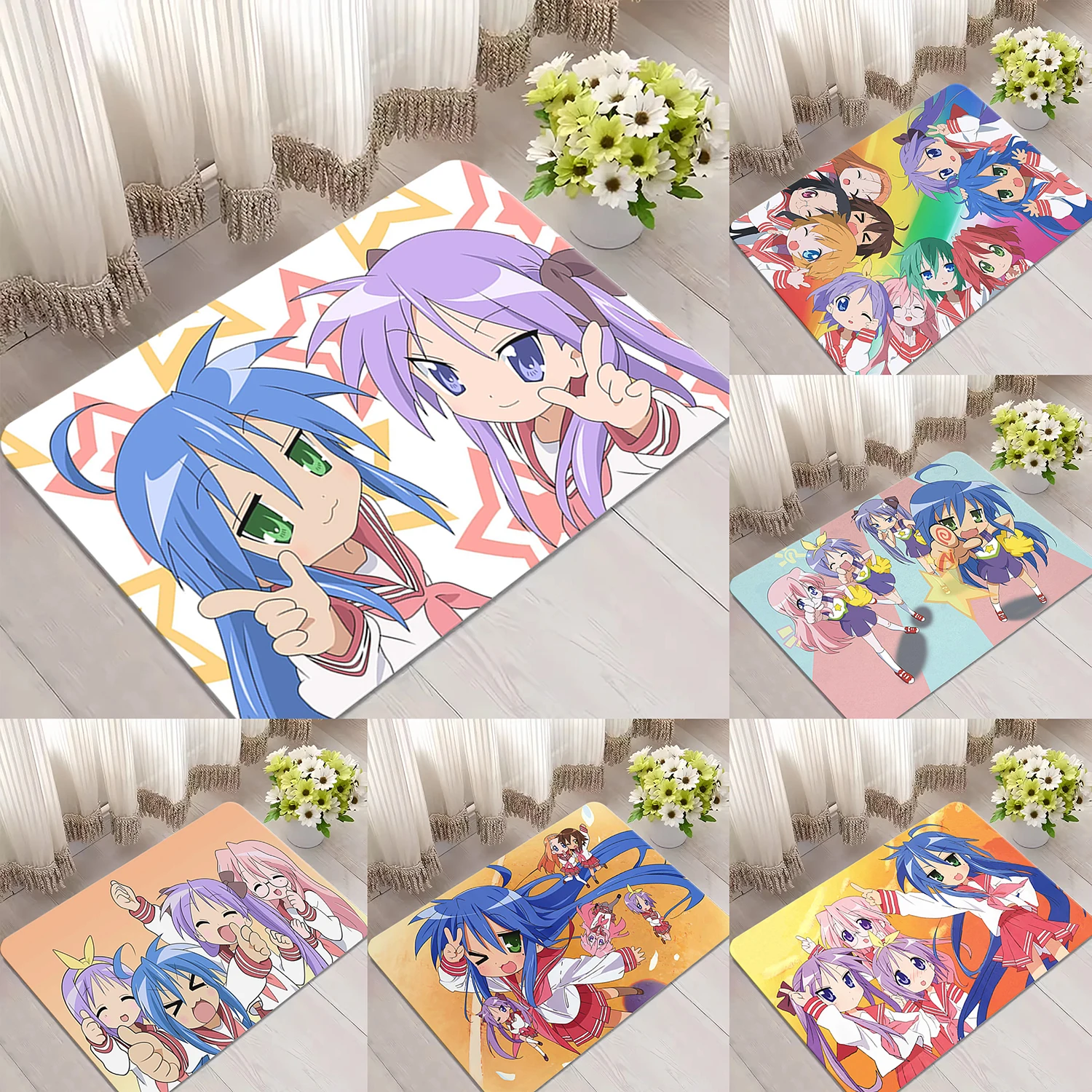 

Kawaii Anime Lucky Star Izumi Konata Bathroom Rug Floor Bath Mat Room Rugs Bedroom Carpet Carpets for Home Entrance Door Doormat