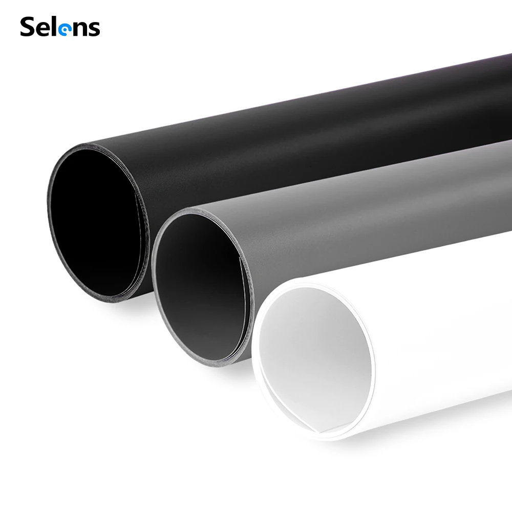 Selens PVC Backdrop Board 1.2*2/1*2/0.68*1.3m Waterproof Anti Wrinkle Matte Background Paper for Studio Product Photography Prop