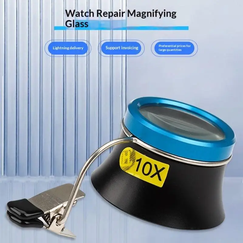 ●5X 10X 20X Eyeglass Magnifying Glass Clip On Magnifier Watchmaker Jewelry Watch Repair Tools Magnifying Glass Kit Service Tool