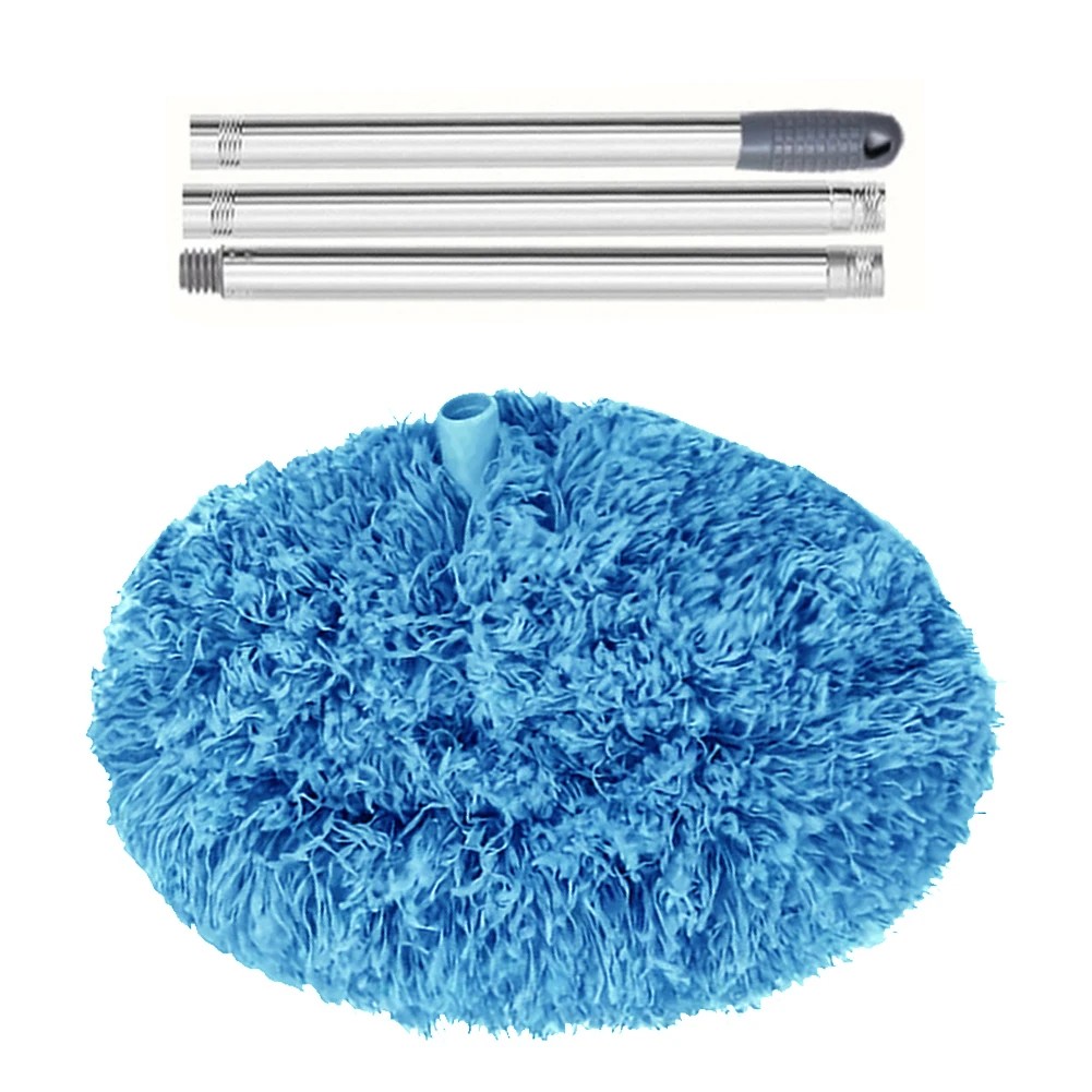 Adjustable Long Handle Retractable Ceiling Fan Dust Brush Cleaning Tool with Fiber Head for Hard to Reach Fan Areas