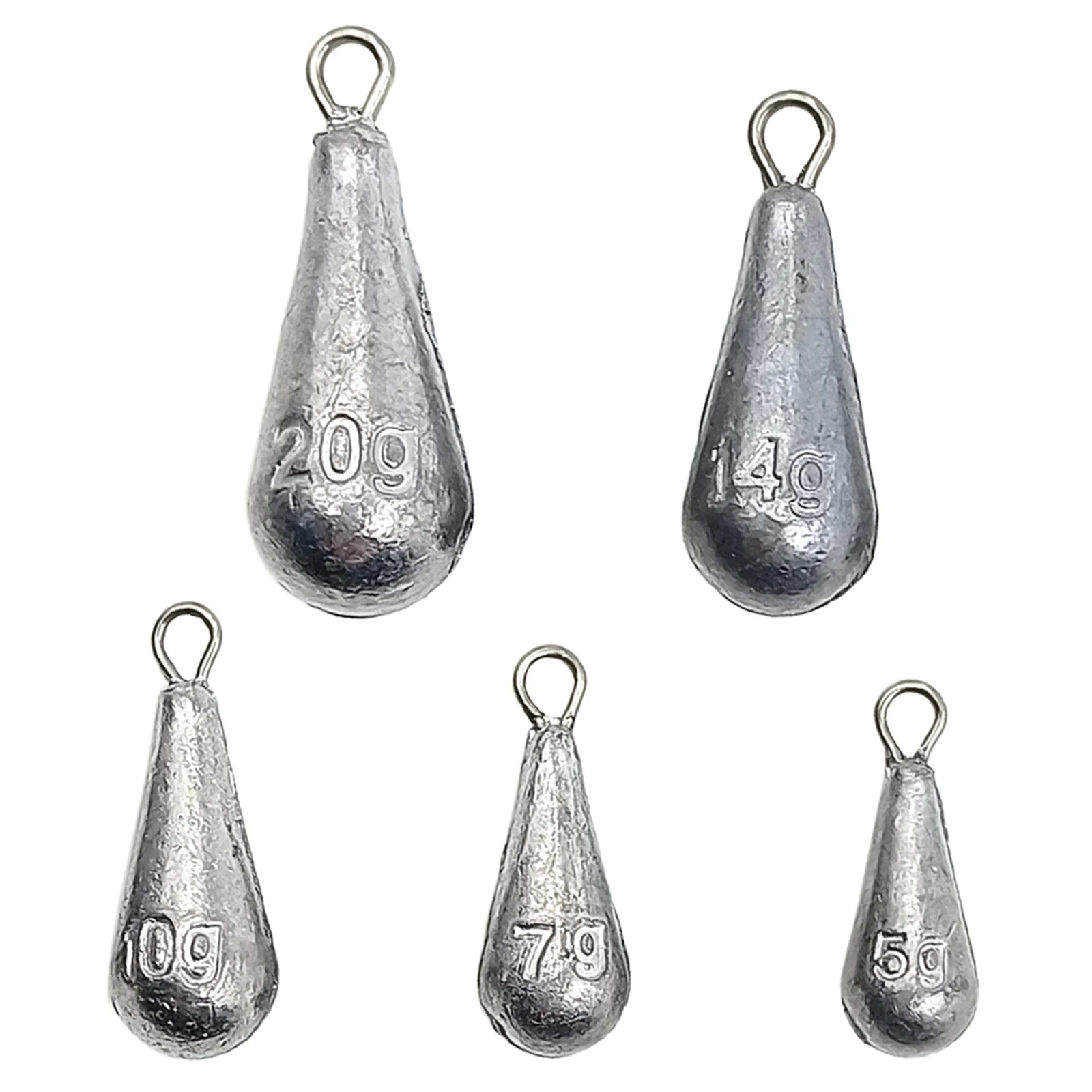 

5-20Pcs Drop Shot Fishing Weights Sinkers Free Rig Teardrop Weight Sinker Bass Fishing Tackle Accessories 5g 7g 10g 14g 20g