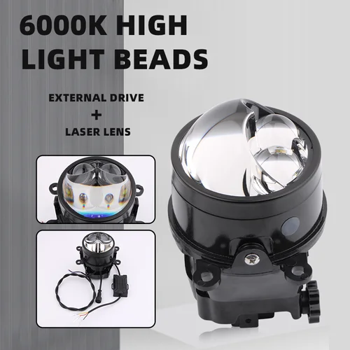 Imagen 2 del producto Proyector Led de 3,0 pulgadas, lente láser, lámpara antiniebla, luz blanca 6000K 4300K H11 HB3 9005, bombilla Led Canbus para faros de coche, luces antiniebla bi-led