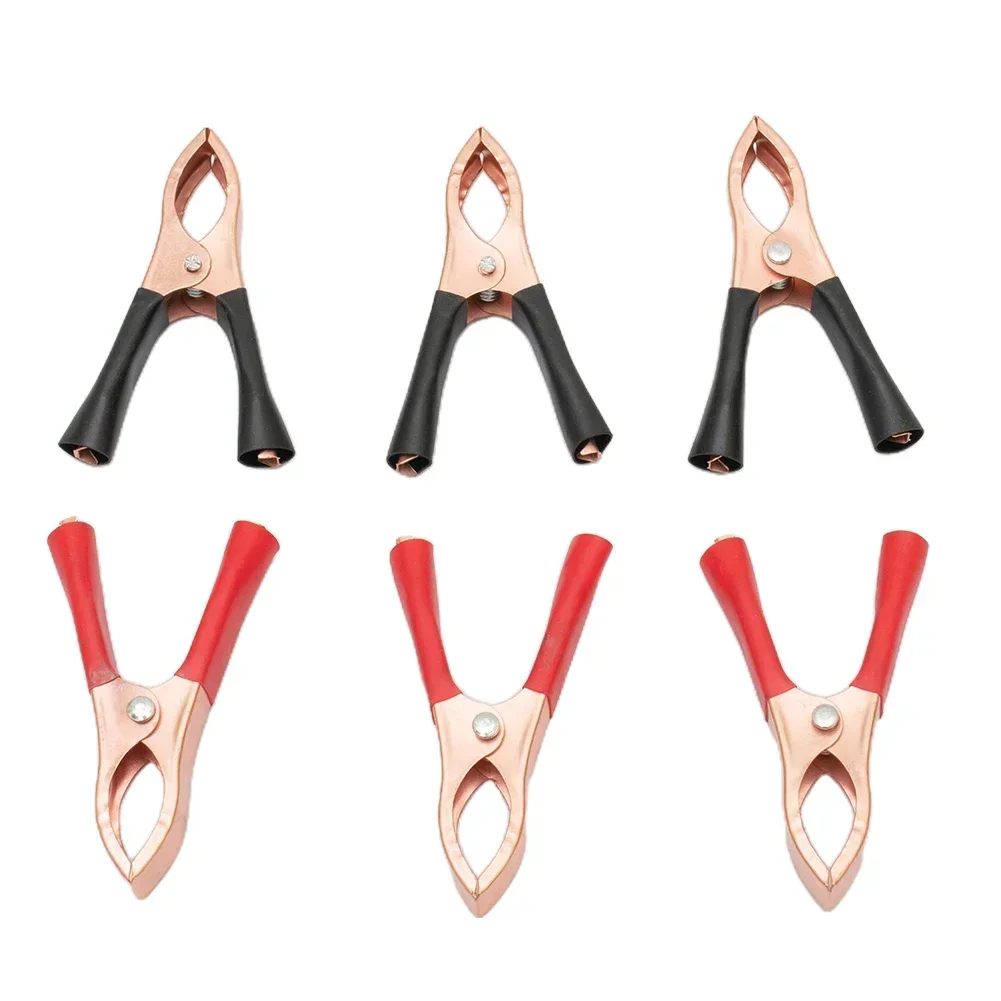 2Pcs 30ARed + Black 70mmCrocodile Car Caravan Van Battery Test Lead Clips Best Promotion Clips Connector Plug Power