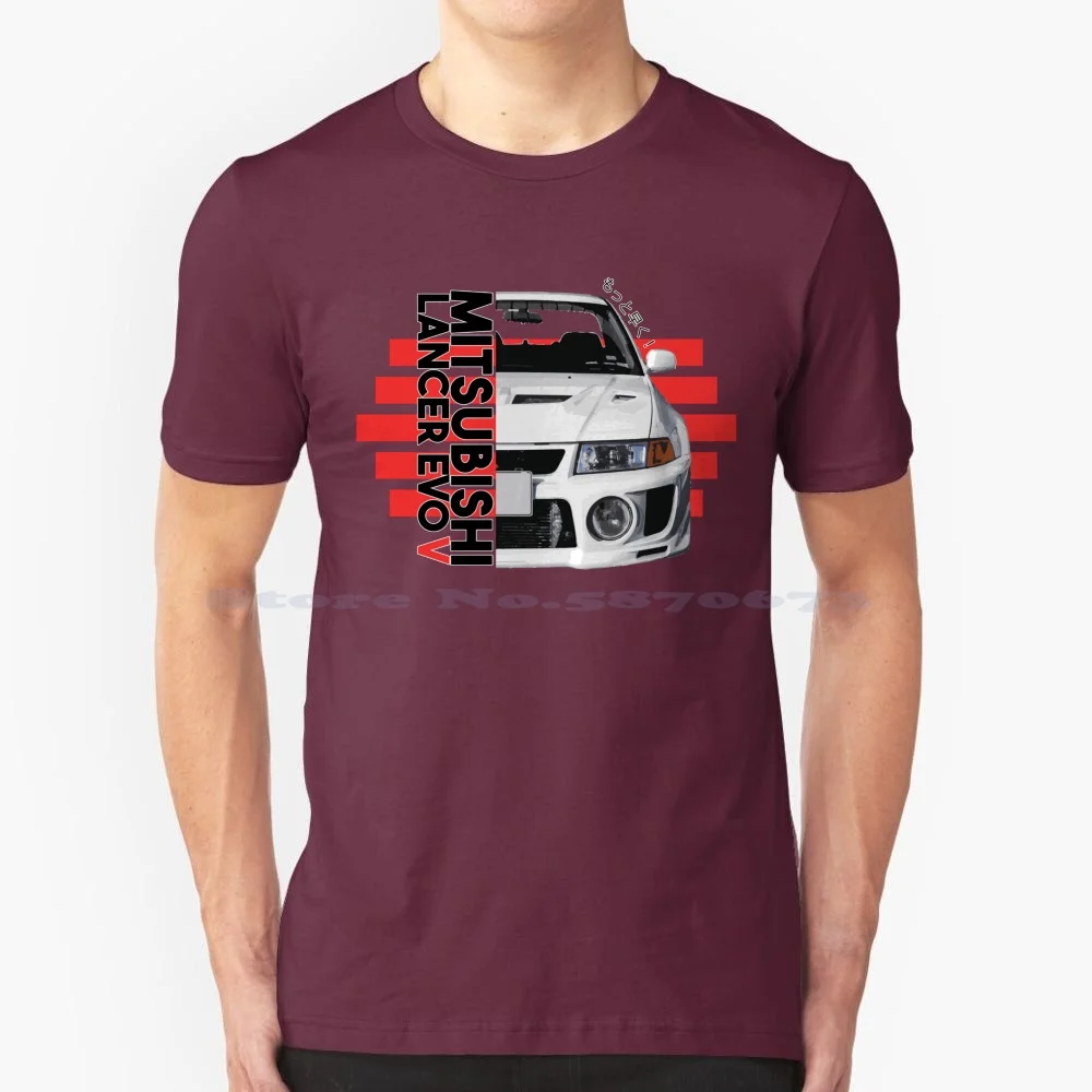 Lancer Evo V T Shirt 100% Cotton Tee Car Jdm Evo Tumblr