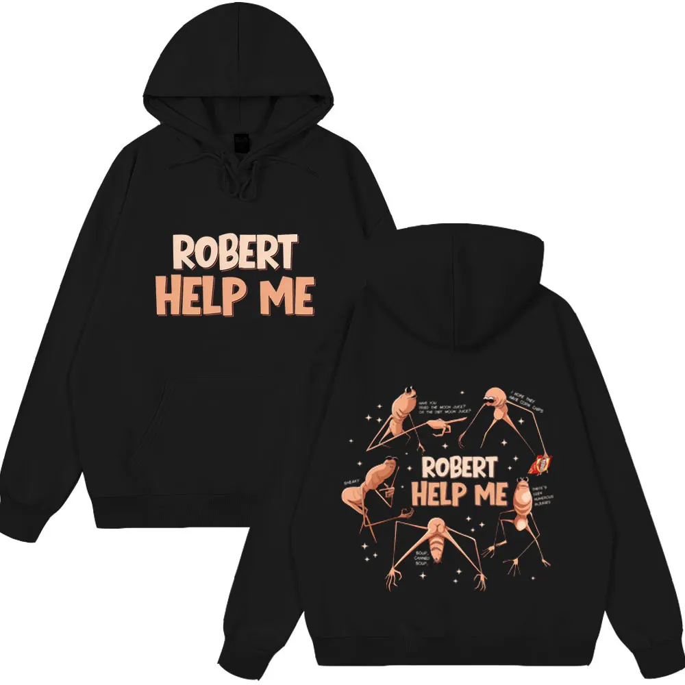 روبرت مساعدتي ماركوس الدودة مضحك ميمي هوديس الرجال عالية الجودة زوجين بلوزات الشتاء موضة الهيب هوب سترة طويلة الأكمام #1