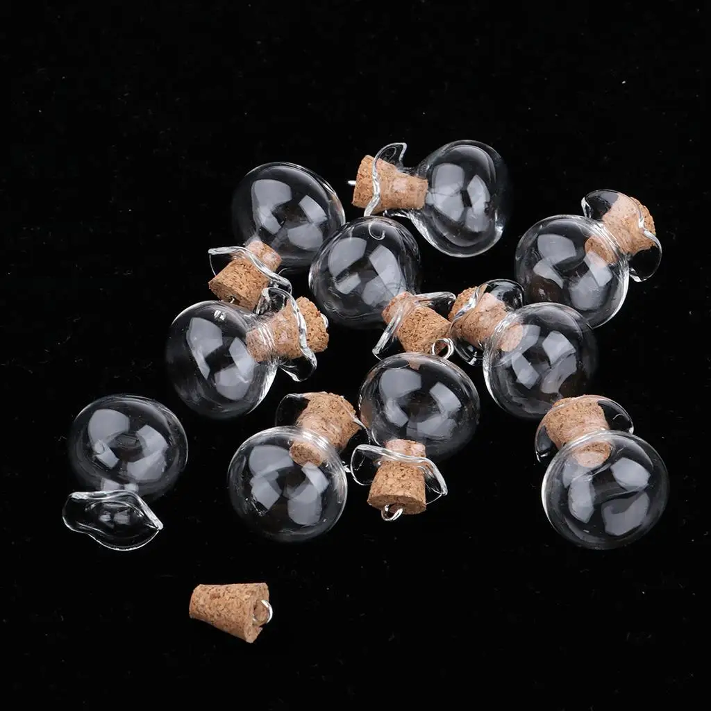 Mini Glass Wishing Bottles with Cork Stoppers Craft Pendant Gift Jar Set for DIY Wedding Decoration Purpose