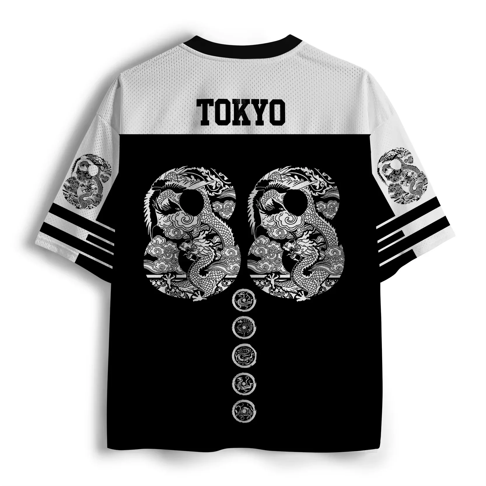 2026 New Chinese Style Fearless Calligraphy Printed Mesh V-neck T-shirt Fashionable Cool Neutral Casual Short Sleeve T-shirt