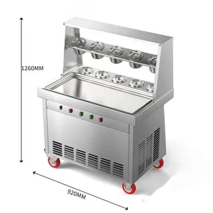 110 فولت / 220 فولت التايلاندية التجارية آلة الثلج المقلي الفاكهة المقلية ماتشا وعاء طويل سميكة قطع آلة الثلج المقلي أعلى 10 مبيعات لآلة الآيس كريم التايلاندية - رقم 3