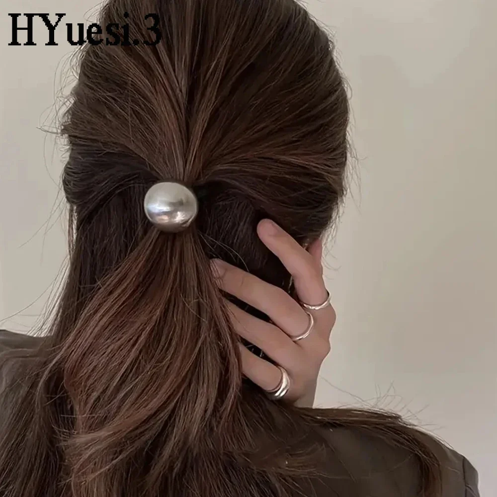 Vintage Artificial Pearl Hair Ties Simple Elastic Strong Ponytail Holders Hair Band For Women Girls Headdress