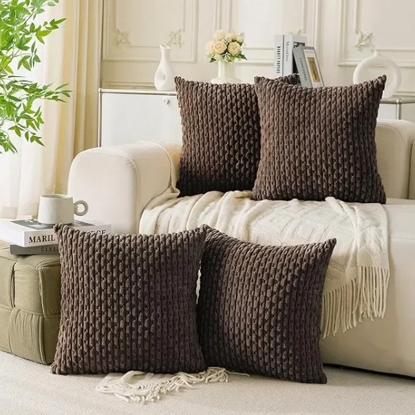 Classic Short Chain Corduroy throw Pillow Cover cushion cover Living Room Sofas Car Seats Back Cushions Pillowcases