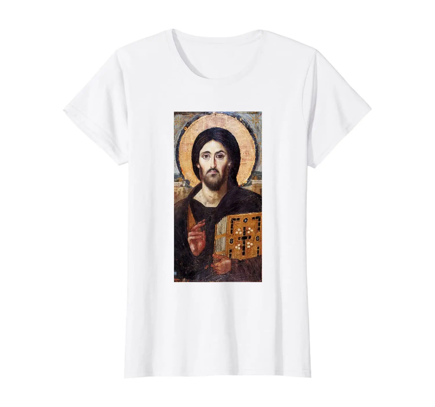 Jesus Christ Pantocrator Icon Sinai Orthodox Christian Gift T-Shirt. Summer Cotton Short Sleeve O-Neck Unisex T Shirt New S-3XL