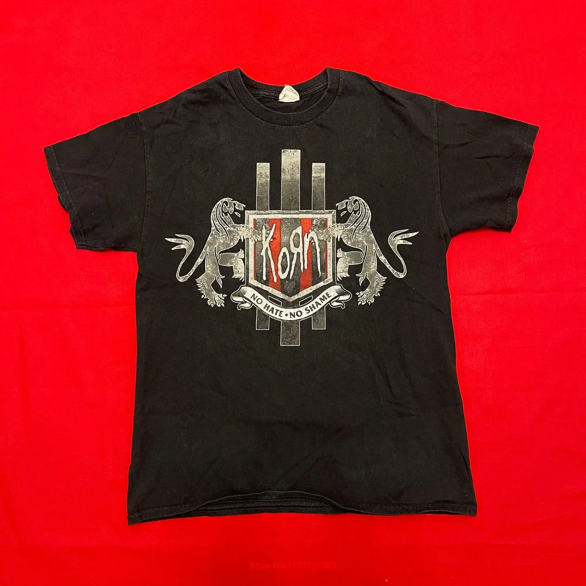 Korn 2014 No Hate Shame Tour Lion Shield Nu Metal Band T Shirt M long or short sleeves