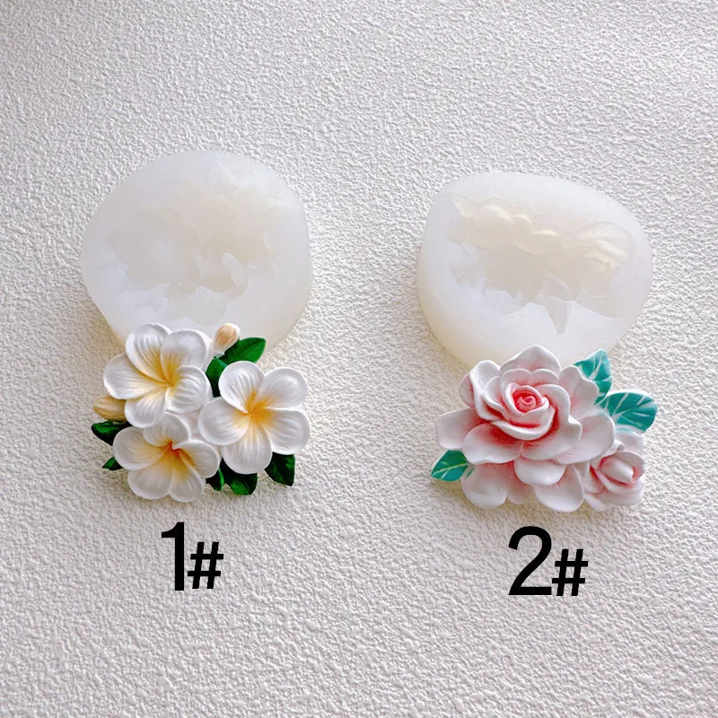 Gardenia Egg Flower Silicone Mold Handmade Cake Decoration Plaster Epoxy Aromatherapy Candle Gardenia Jasminoides Decoration