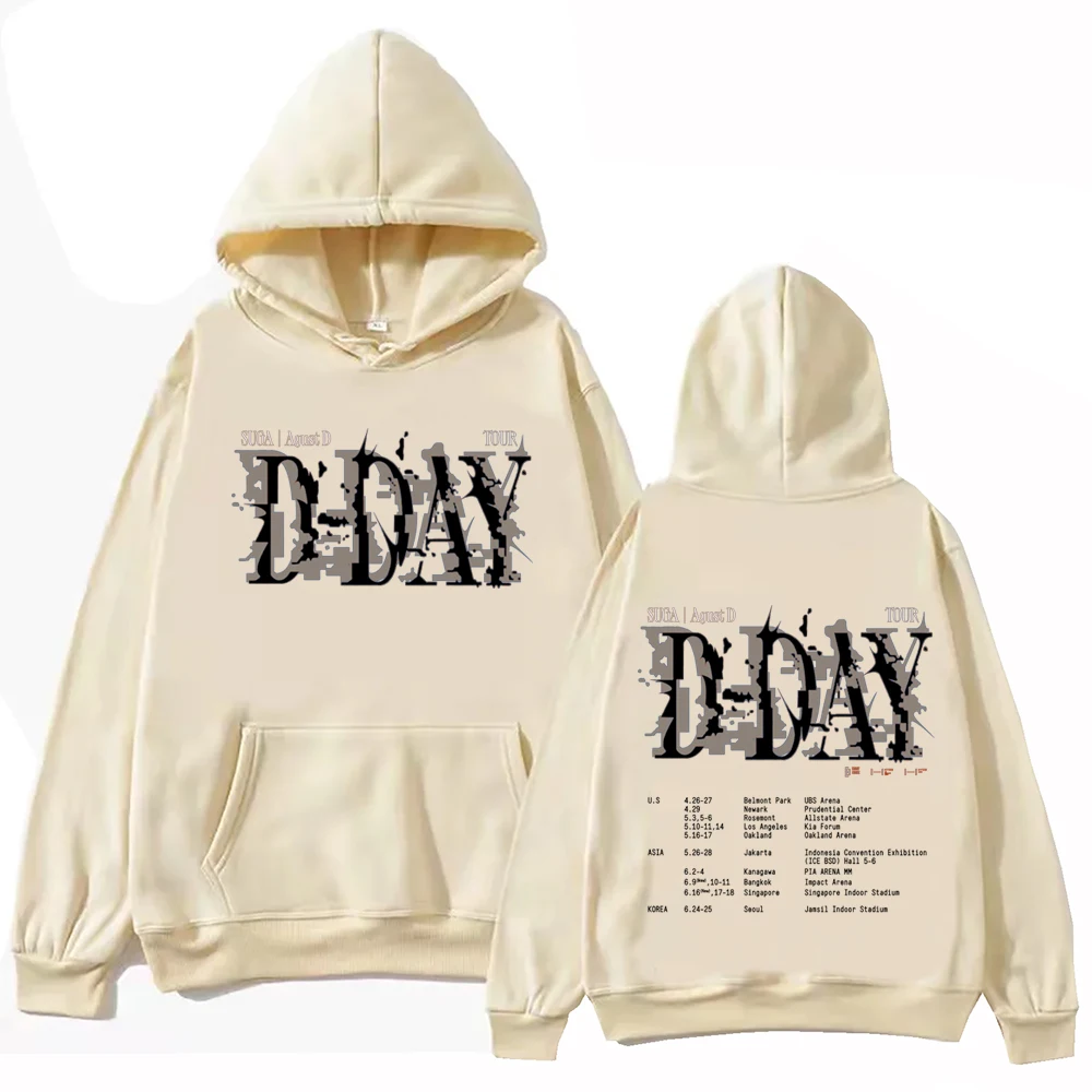 Suga Agust D Tour  Hoodie Harajuku Hip Hop Pullover Tops Popular Music Sweatshirt Fans Gift