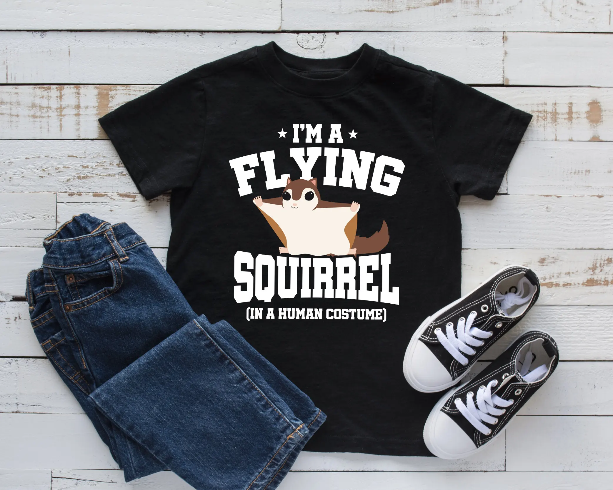 Flying Squirrel T Shirt Funny Squirrels Costume Toddler Halloween Sweat Long Sleeve