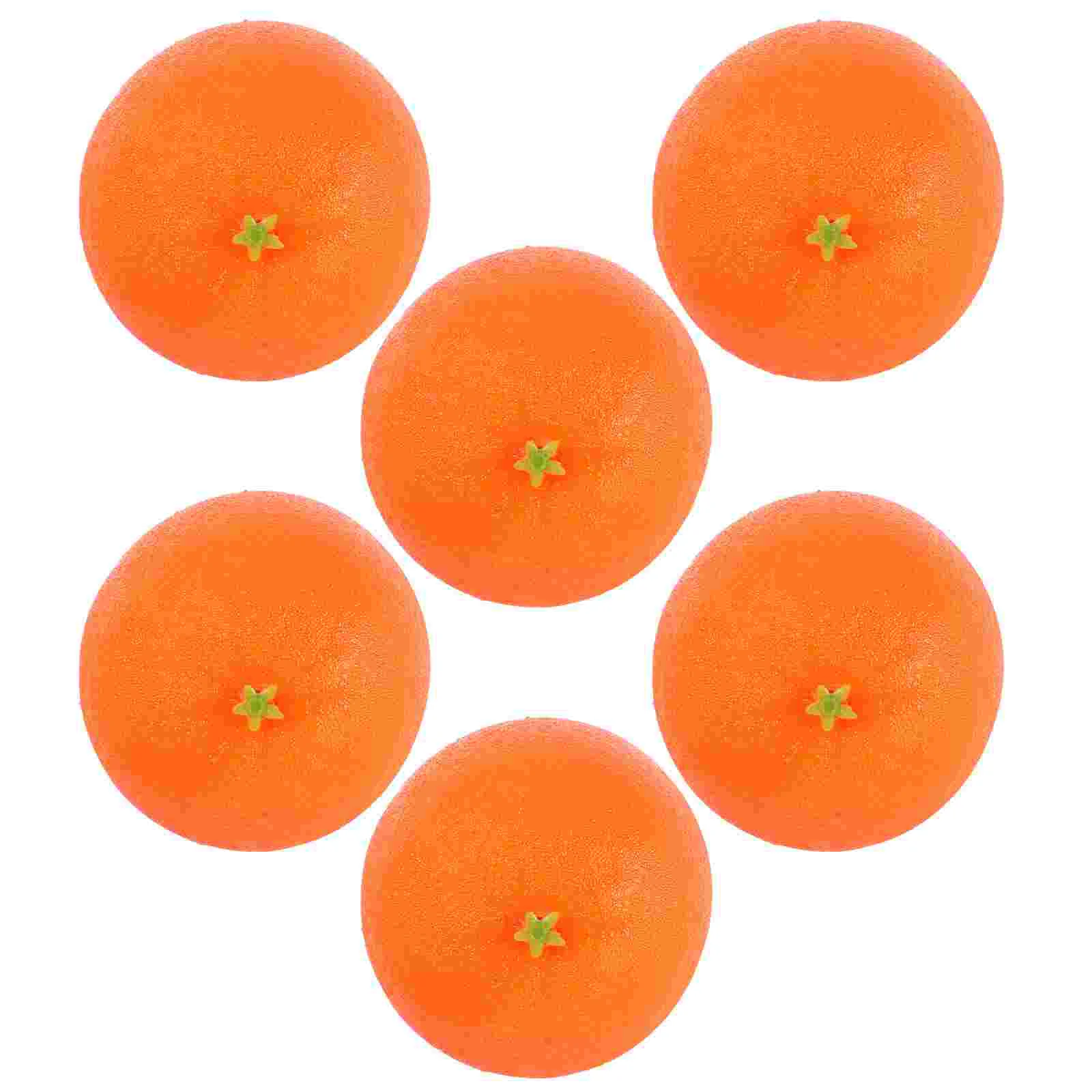 

6 Pcs Fashion High Simulation Fruit Model Office Juicer Orange Foam Candied Fake Fruits