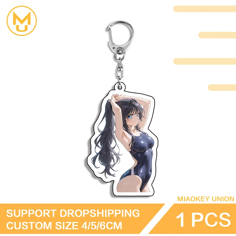 Kazuri Kaoruko Alluring Bikini Anime Figure Key Chains Fancy Premium Acrylic Edgy Accessories Cool Backpack DIY Decoration