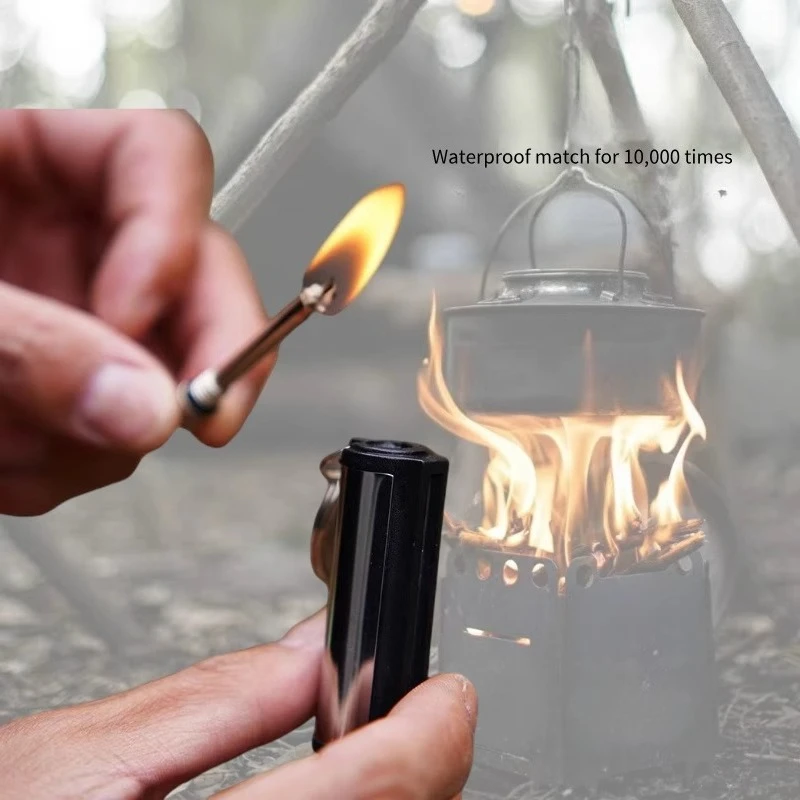 Image of Wasserdichtes, wiederverwendbares Feuerzeug, langlebiger Notfall-Zündstab für 10.000 Zündungen, Outdoor-Camping-Überlebensausrüstung (EDC).