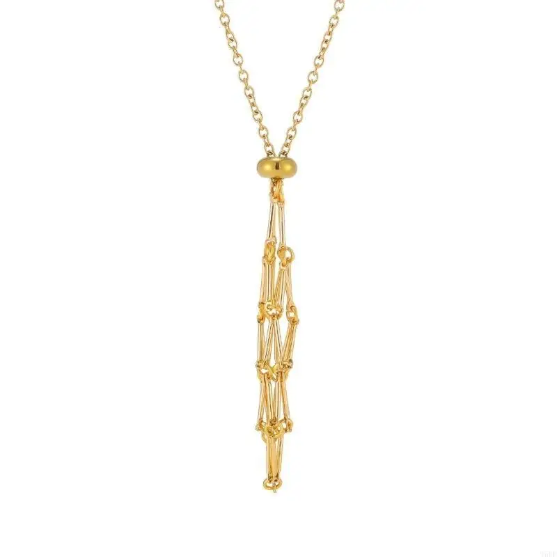 

T5UF Empty Stone Holder Necklace Chain Mesh Pendant Necklace for Jewelry Making
