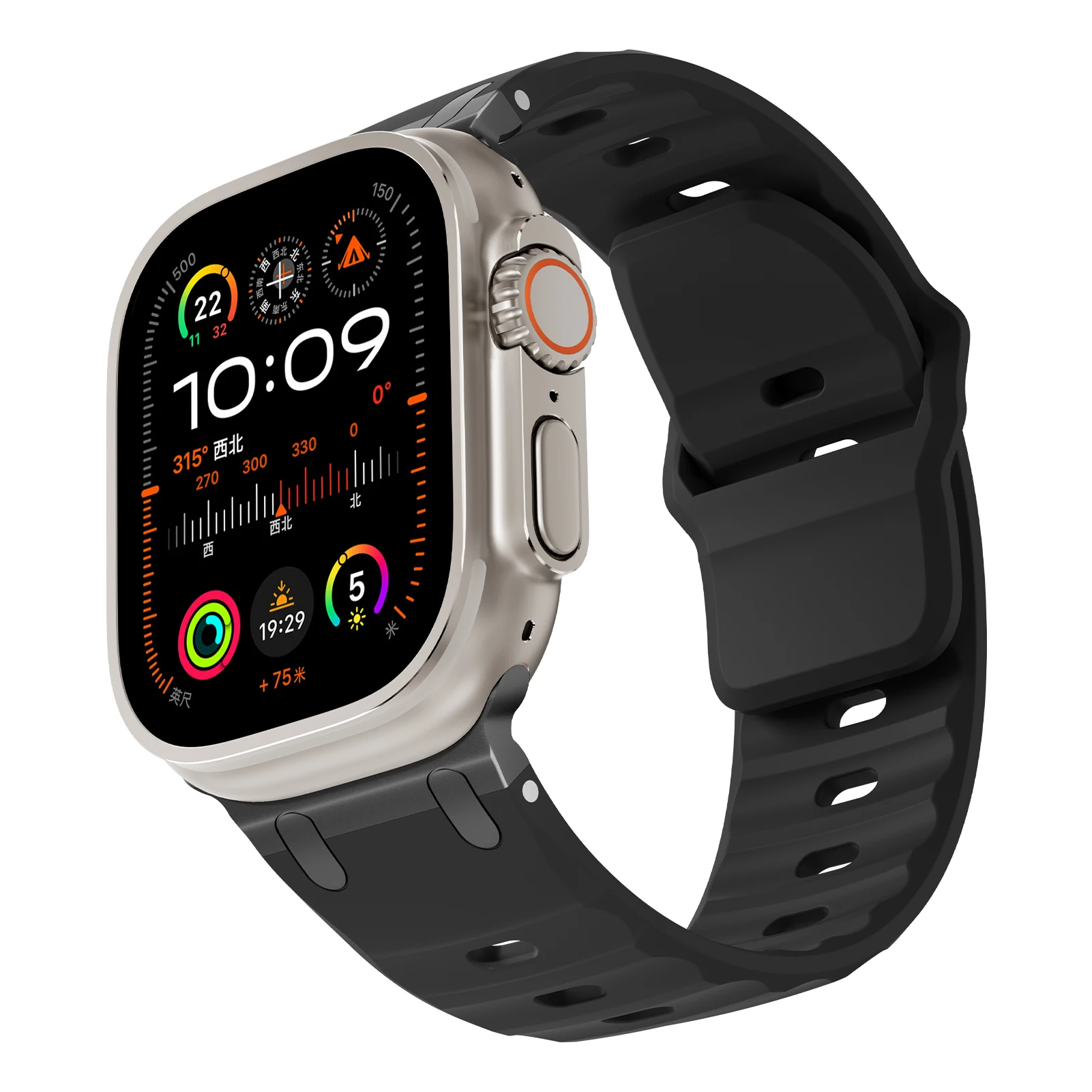 

Sport Silicone Strap for Apple watch ultra 2 band 49mm Stainless Steel correa bracelet iwatch Series 9 8 7 6 5 SE 45mm 44mm 42mm