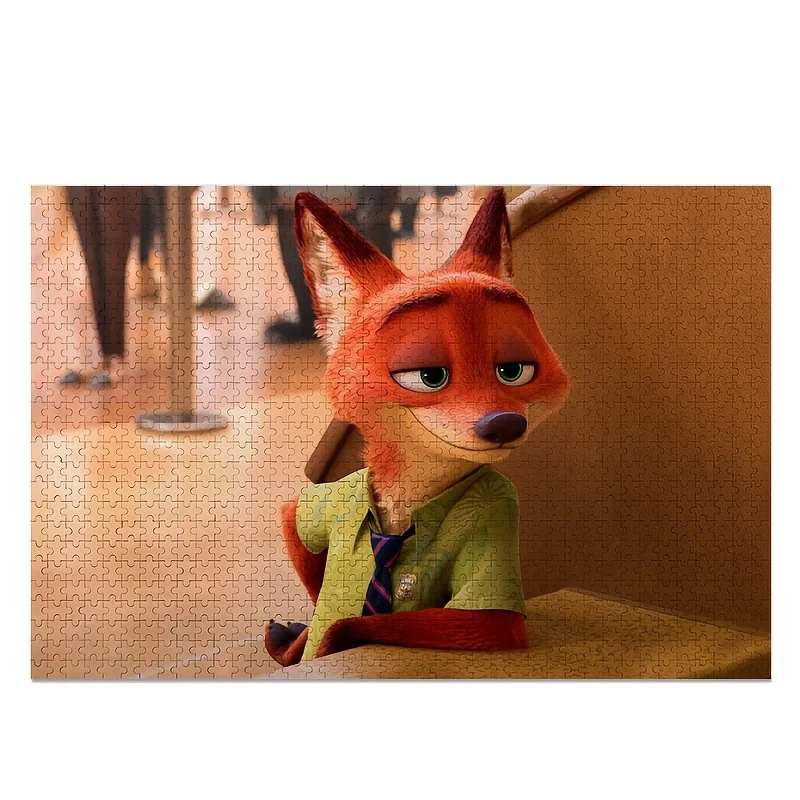 1000pcs Disney Zootopia Judy Hopps and Nick Wild Poster Puzzle | High Difficulty, Adult Brain Teaser Game, Creative Gift for S