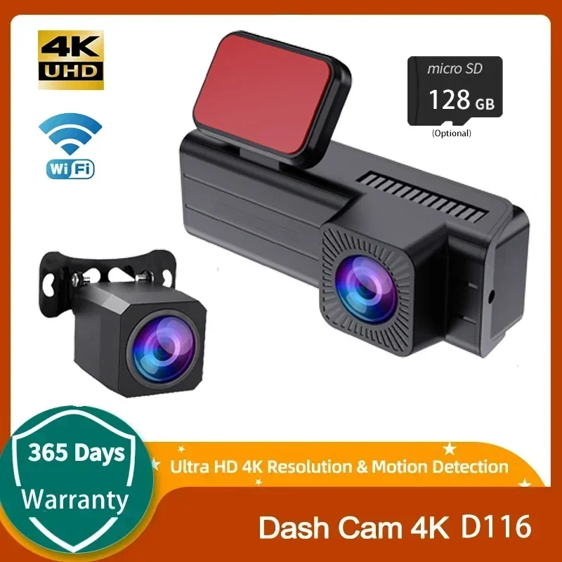 4K+1080P Dual Dash Camera for Cars, Dash Cam with 1.97