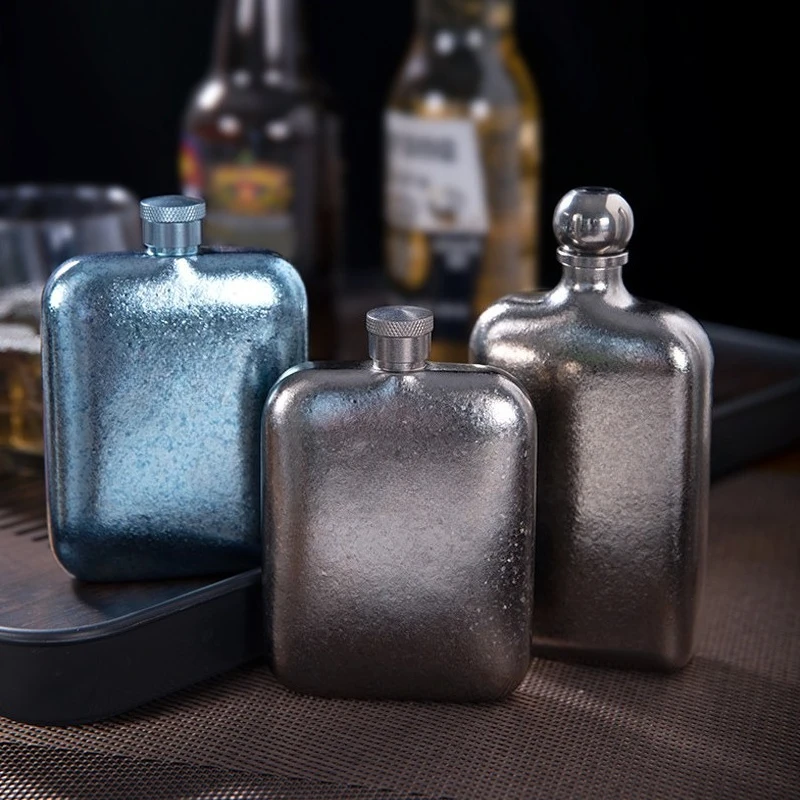 Pure Titanium Wine Jug Carry-On Mini Square Wine Jug Outdoor Travel Titanium Water Bottle Sealed Single Layer