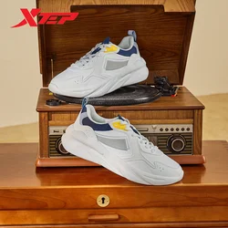 Xtep Casual Shoes Men Suede Thick Sole Non-Slip Sport Shoes Wear-Resistant Shock Absorption Comfortable Sneakers 877419320004