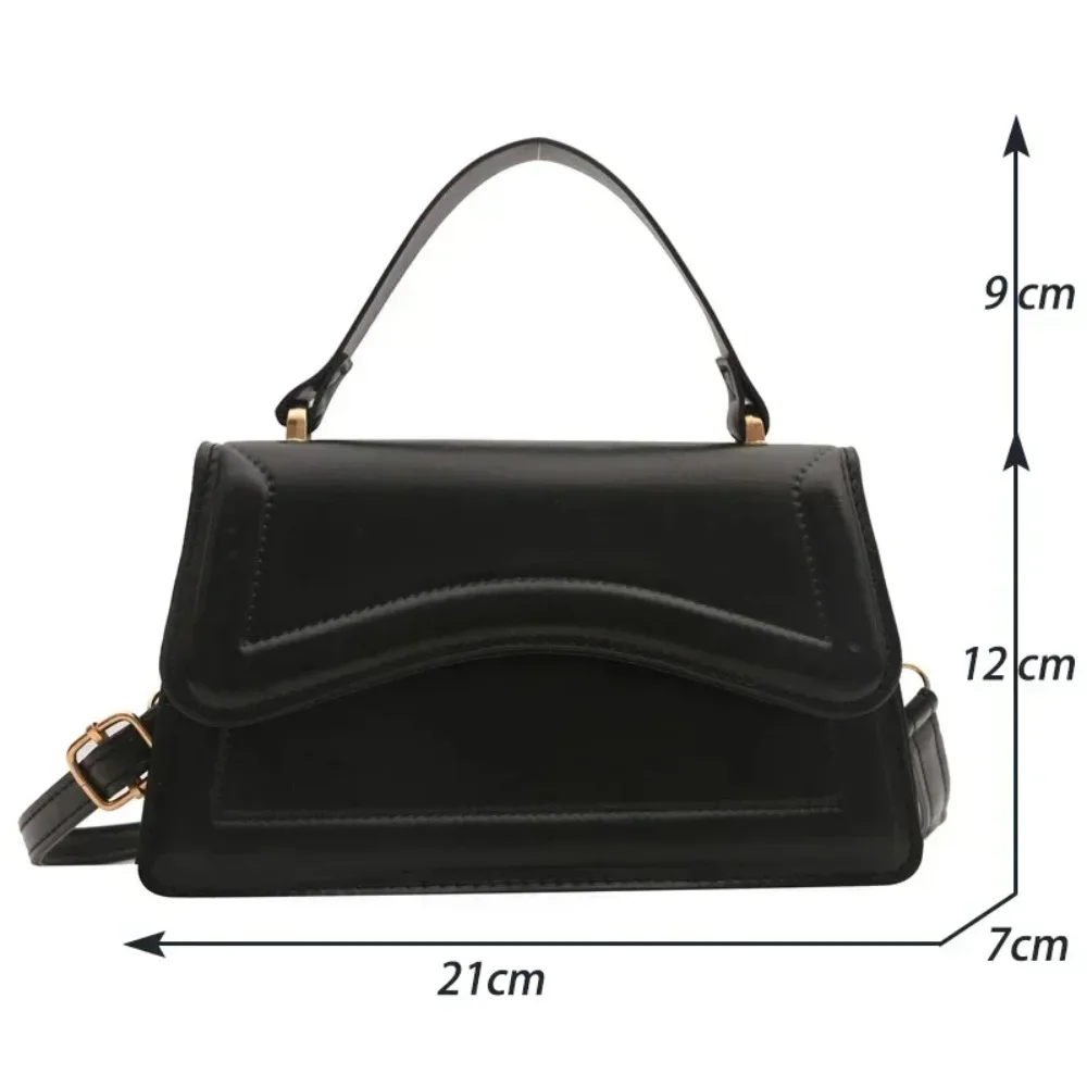 High Quality PU Leather Handbag Purse Women's Bag Solid Color Shoulder Crossbody Bags Lady Messenger Small Tote for Women Girls image 6