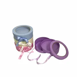 Transparent Window-opening Round Gift box Two-layer Rotatable Chocolate Candy Packaging Paper Box Cylinder Display Box