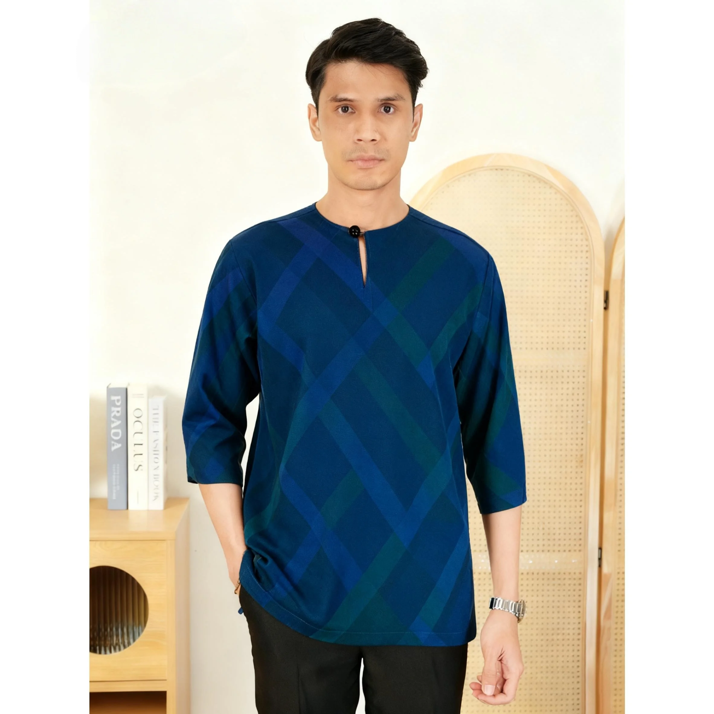 عباية رجالي ثوب عربية بأكمام قصيرة هينلي قفطان إسلامي تي شيرت عادي تي شيرت مسلم 2026 ملابس عربية أومبر #3