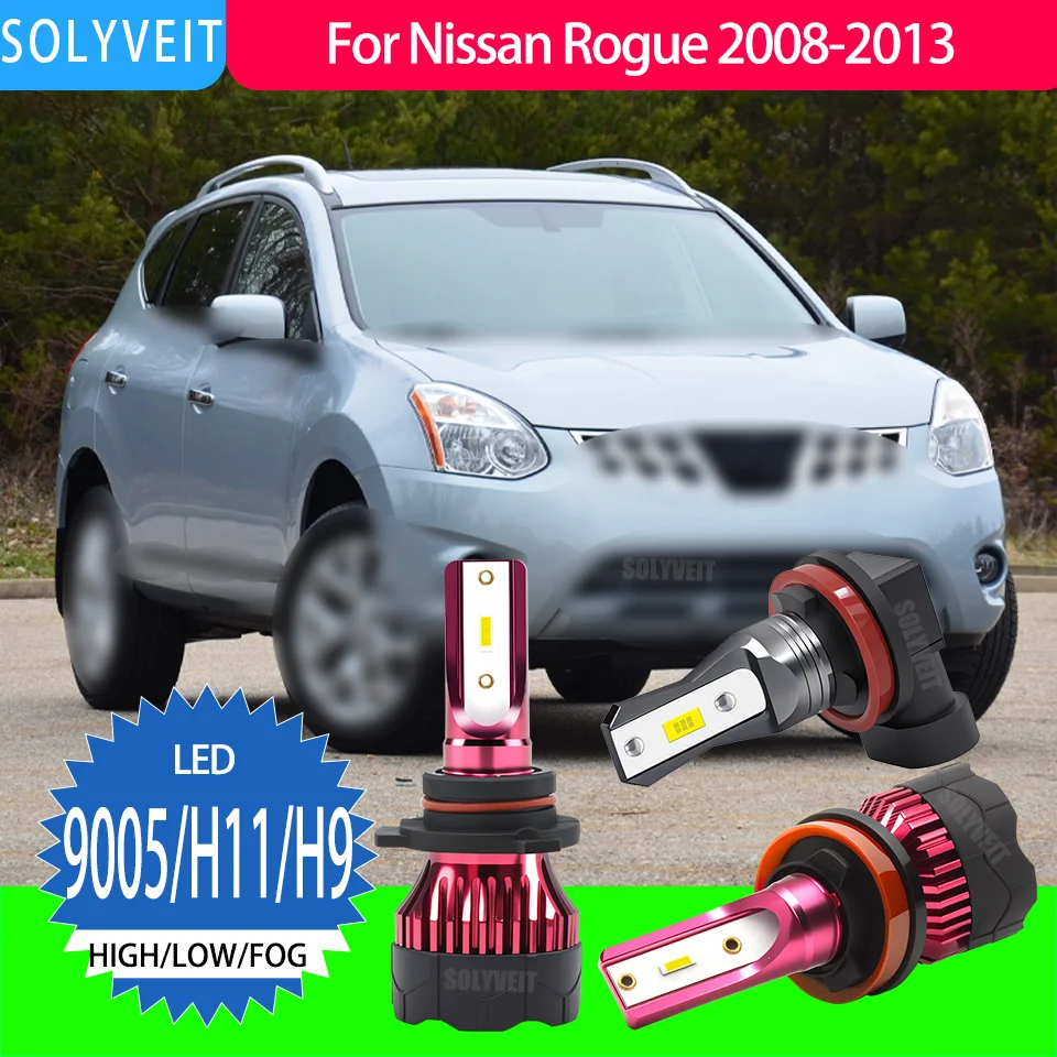 

Светодиодные лампы для фар 12В, комплект противотуманных фар с дальним/ближним светом, долговечные, для Nissan Rogue 2008-2013