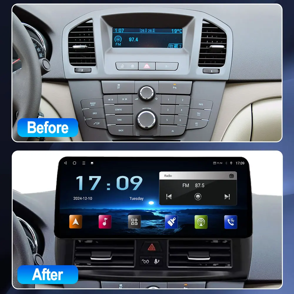 Android 13 Car Radio For Opel Insignia For Buick Regal 2009-2013 Carplay Auto Multimedia Stereo 360 Camera Navi GPS Intelligent