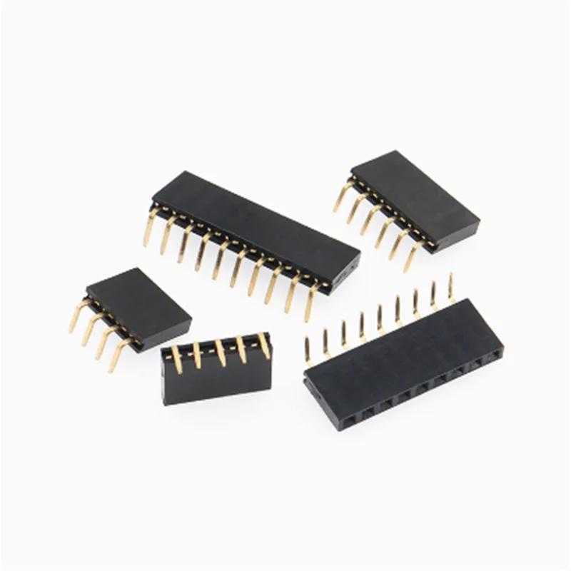 10PCS 2.54MM Single Row Right Angle Female Pin Header 1X/2/3/4/5/6/7/8/9/10/12/20/40 PIN