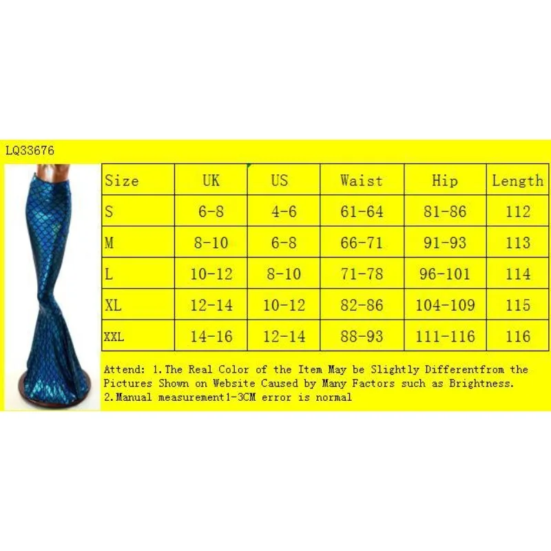 Fishtail Mermaid Skirt for Women High Elastic Waist  or Scaly Print Lightweight & Flowy Great for Pool PartyProm Night
