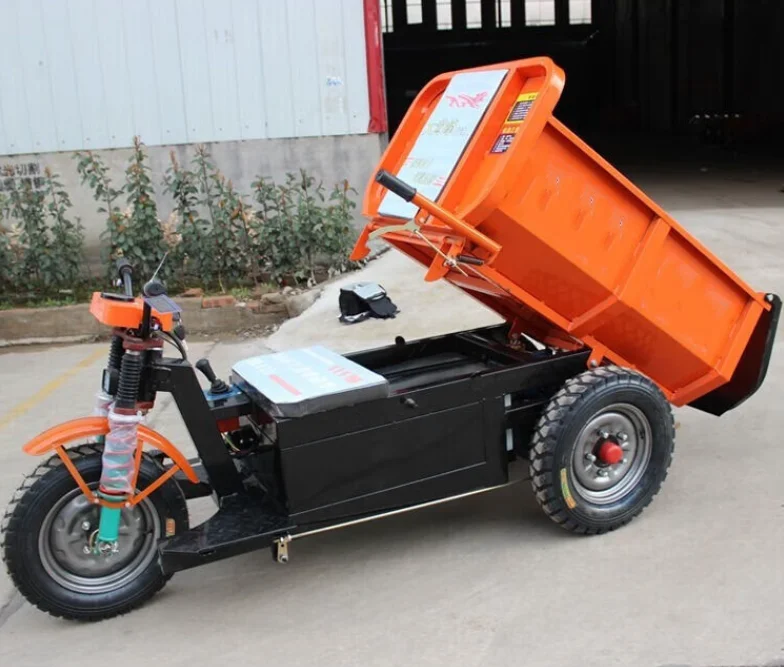 شاحنة قلابة كهربائية صغيرة ثلاثية العجلات 1000 كجم شاحنة قلابة كهربائية للتعدين