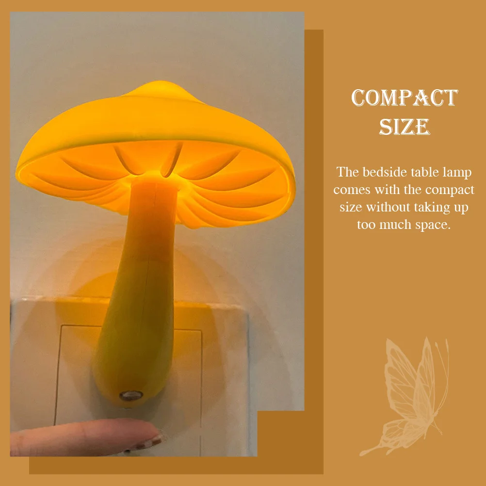 

LED Bedside Lamp Creative Mushroom Table Lamp Compact Size Us Plug Simple Desktop Light Home Hotel Bedside Light