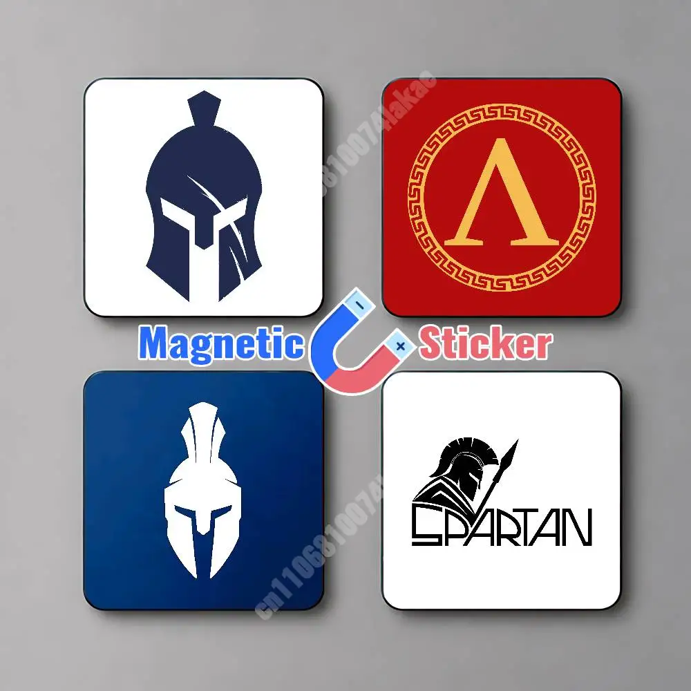 Pegatina Magnética con Logotipo de Guerrero Gladiador de la Antigua Esparta, Adhesivo Reflectante para Refrigerador, para Superficies Metálicas, Letrero Magnético