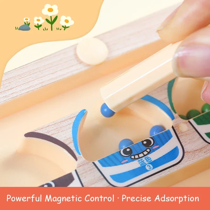 Labirinto magnetico di colori e numeri Giocattoli Montessori, ordinamento di colori in legno Puzzle con magnete di conteggio per 3+ anni