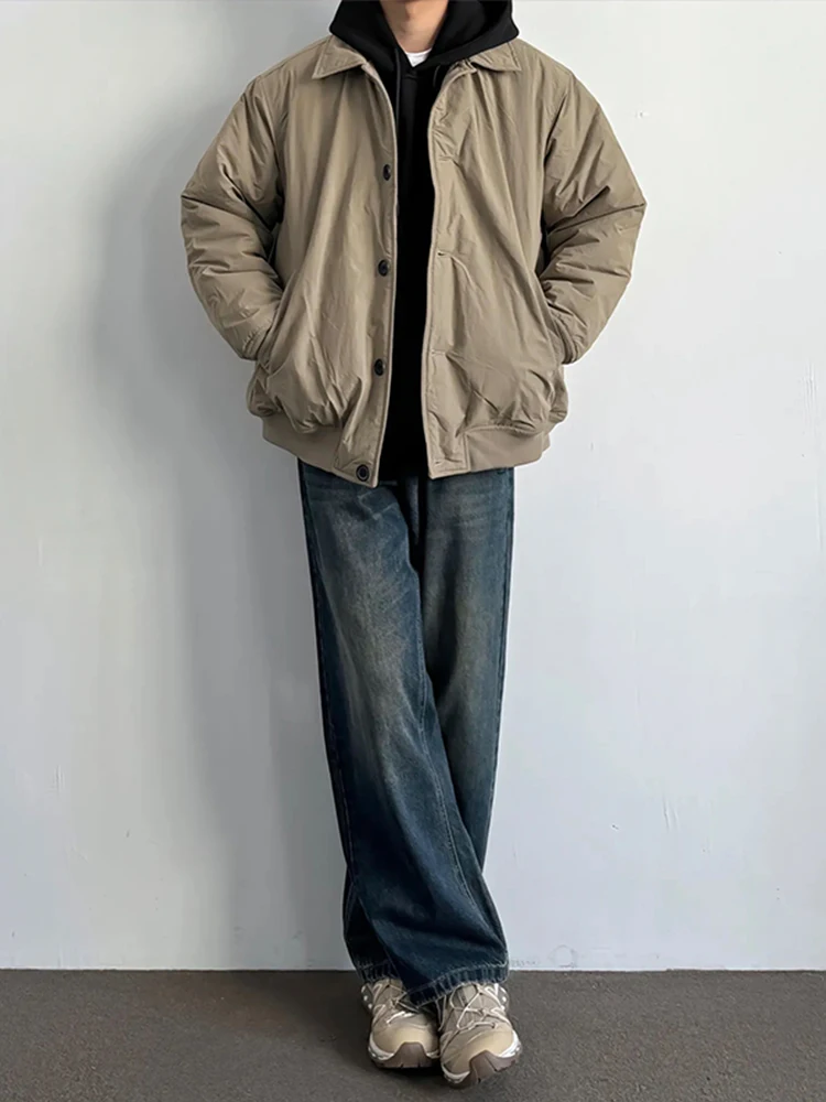 

Мужские джинсы в стиле ретро, прямые, свободные, повседневные брюки в американском уличном стиле, осенне-зимние, модные, молодежные, популярные