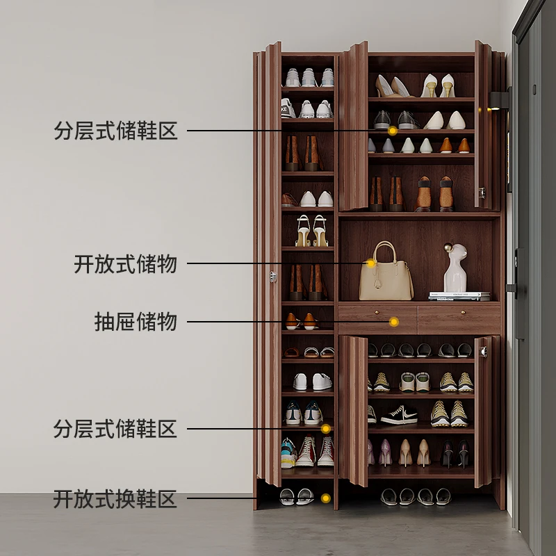 ممر خارجي مع قفل خزانة أحذية، خزانة من الخشب الصلب لممر باب المنزل مع خزانة تخزين بقفل متكاملة من aga #3