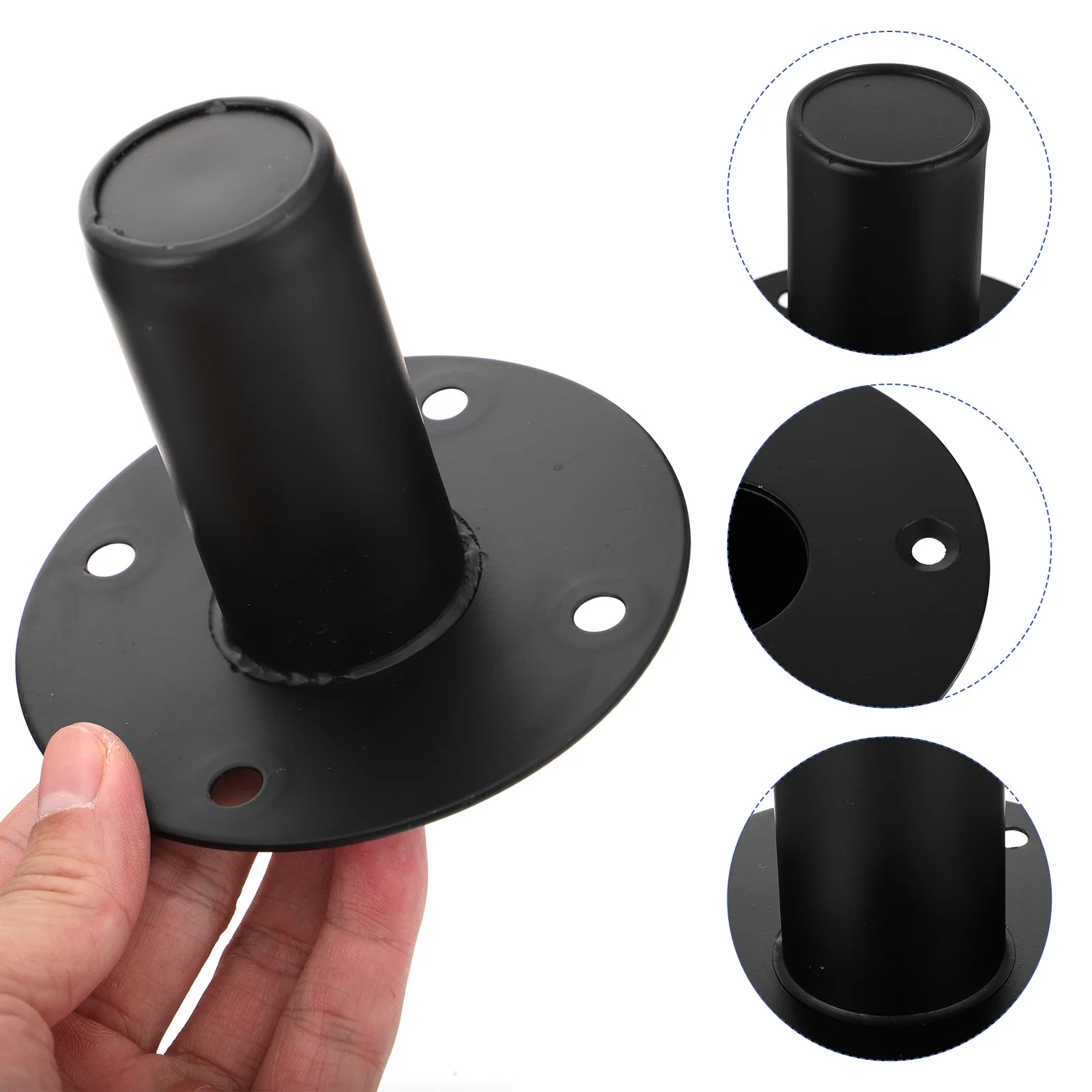 

2pcs Speaker Mount Stand Iron Material Strong Load Bearing Capacity Screw Holes Stable Placement Speaker Base Holder Bracket