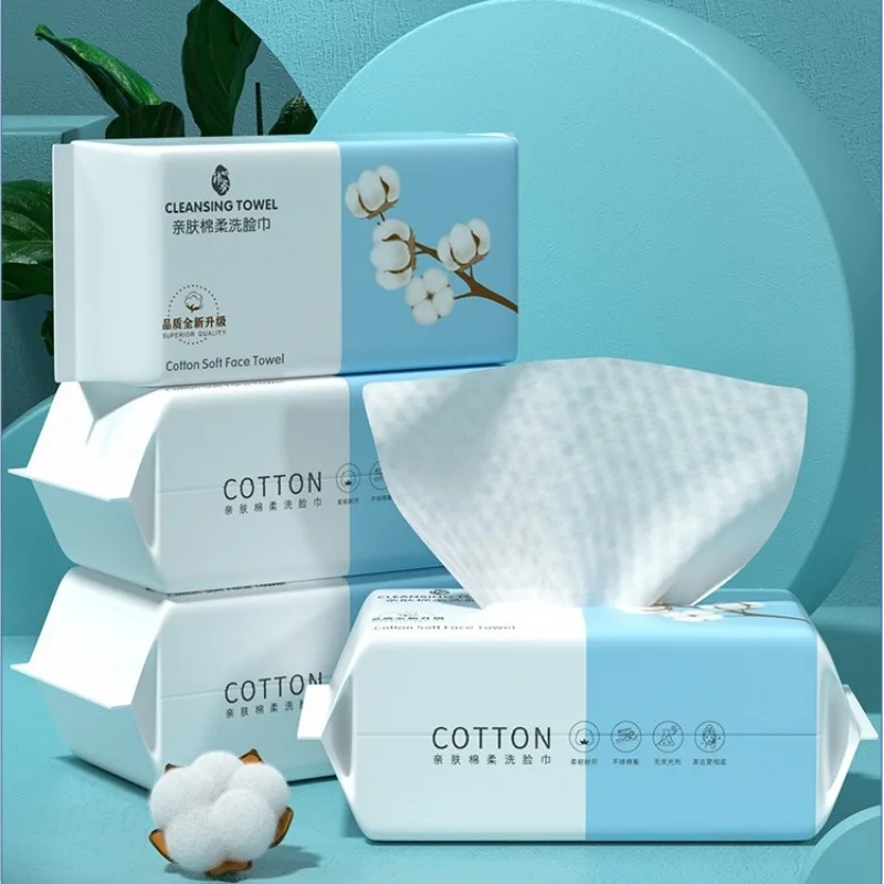 30/40pcs Face Towel Pearl Pattern Disposable Face Cleaning Tissue Soft Cotton Wet Dry Use Makeup Remover Face Towel Beauty Wipe