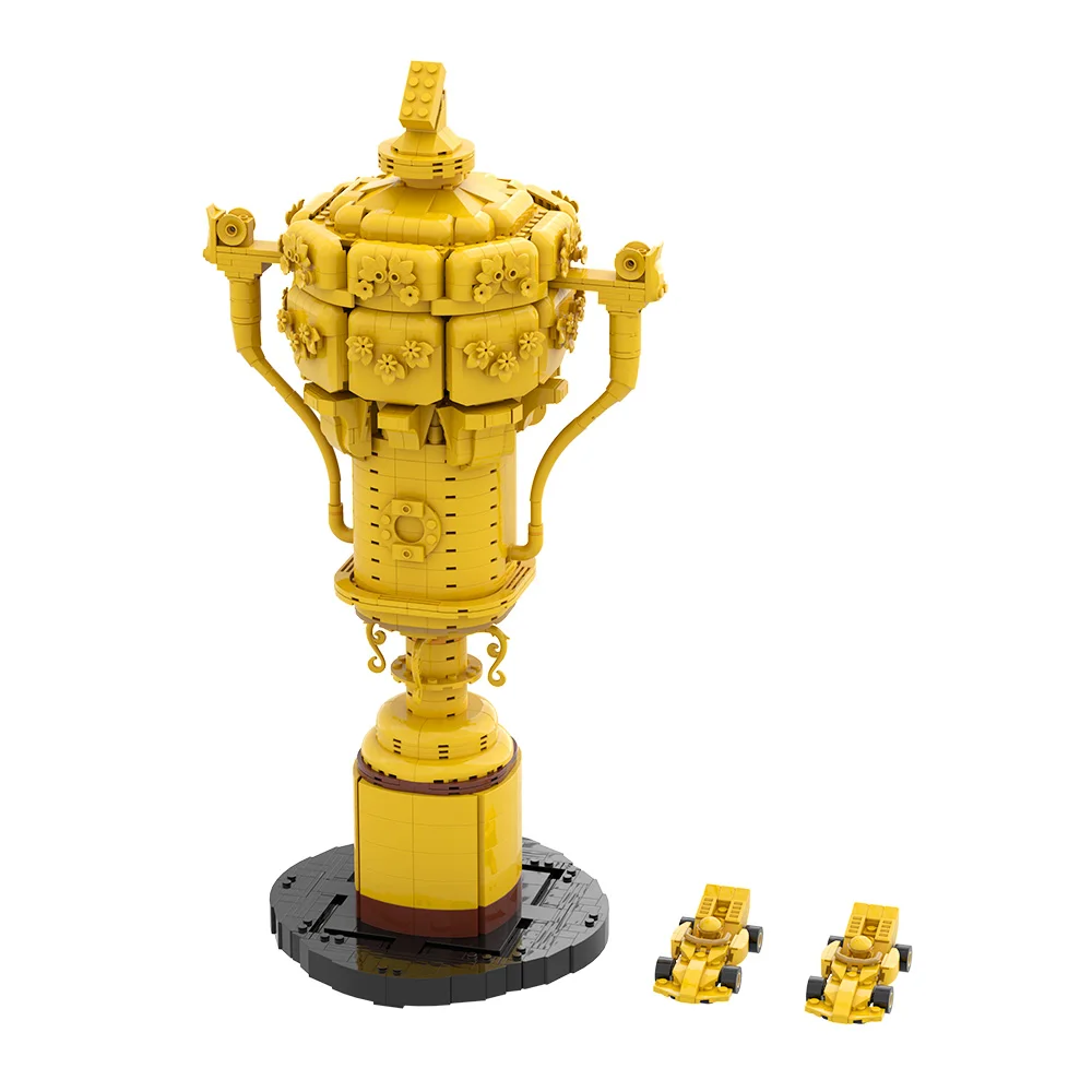 MOC Silverstone Trophy Building Blocks Model Formulaed Racing Silverstone Raceway Champions Trophy Bricks Assembly Toys Gifts